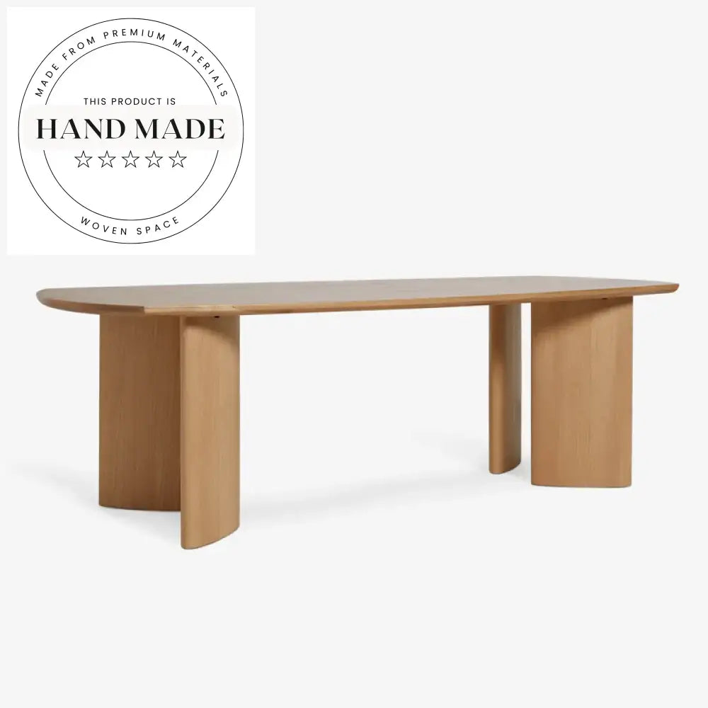Modern Natural Oak Solid Wood Oval Nordic Kitchen Dining Table