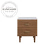 Modern Natural Oak Solid Wood Two Drawer Marble Top Nightstand