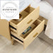 Modern Natural Oak Solid Wood Two Drawer Marble Top Nightstand