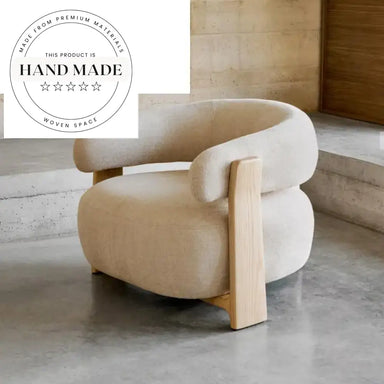 Modern Natural Oak Wood Accent Recliner Lounge Chair for Living Room