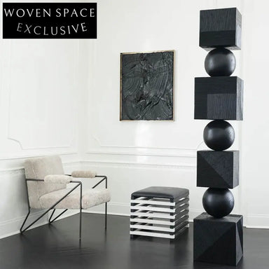 Modern Natural Solid Wood Geometric Floor Art Decor Sculpture