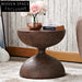 Modern Natural Solid Wood Round Sofa End Table