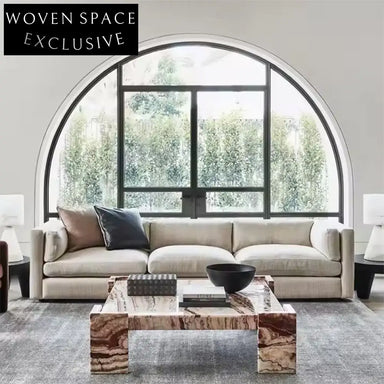 Modern Natural Stone Square Marble Coffee Table for Elegant Living Rooms