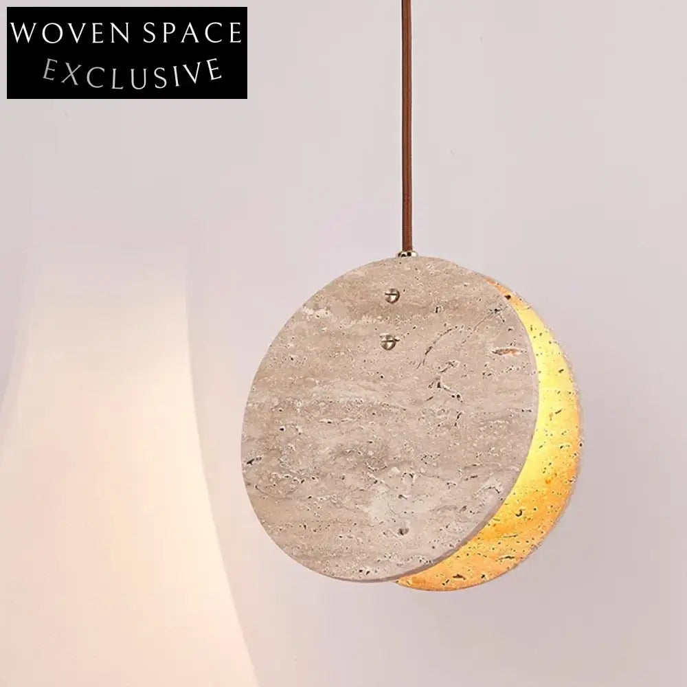 Modern Natural Travertine Round Ball LED Pendant Lamp for Dining & Bedside Lamp