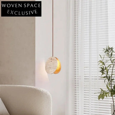 Modern Natural Travertine Round Ball LED Pendant Lamp for Dining & Bedside Lamp