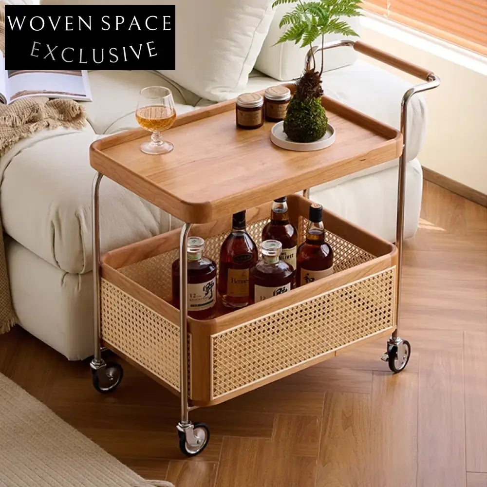 Modern Natural Wood Veneer Carbon Steel Frame Storage Living Room Coffee Table