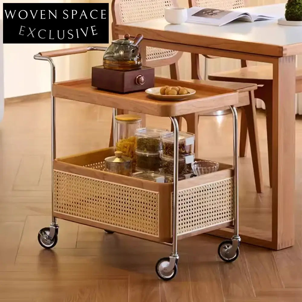 Modern Natural Wood Veneer Carbon Steel Frame Storage Living Room Coffee Table