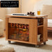 Modern Natural Wood Veneer Top Storage Coffee Table with Carbon Steel Frame