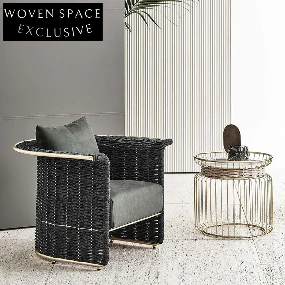 Modern Nordic Aluminum Outdoor Rope Sofa & Table Set for Patio Garden