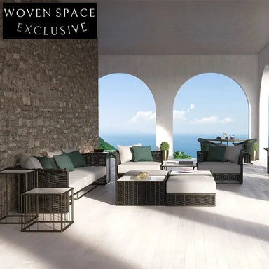 Modern Nordic Aluminum Outdoor Rope Sofa & Table Set for Patio Garden