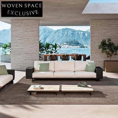 Modern Nordic Aluminum Outdoor Rope Sofa & Table Set for Patio Garden