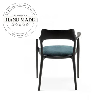 Modern Nordic Ash Wood and Leather Luxury Armchair Dining Chair