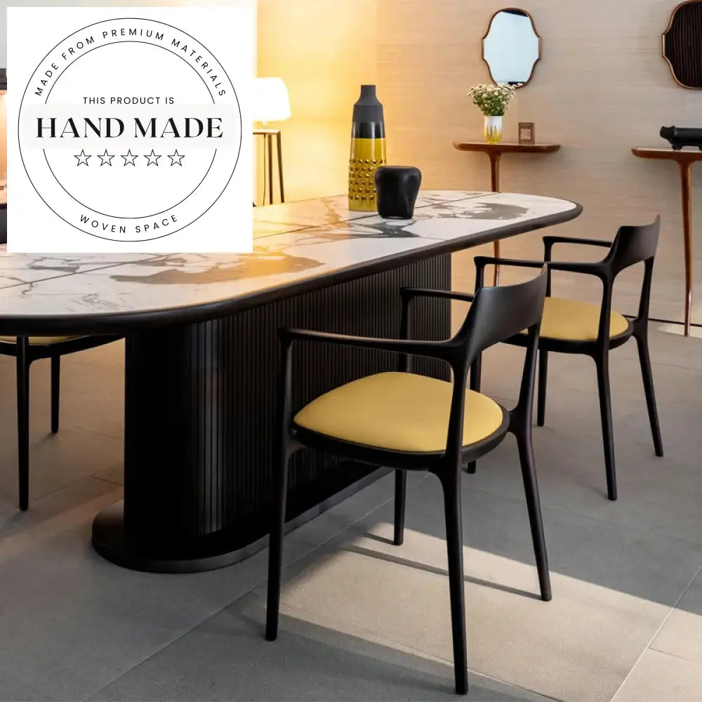 Modern Nordic Ash Wood and Leather Luxury Armchair Dining Chair