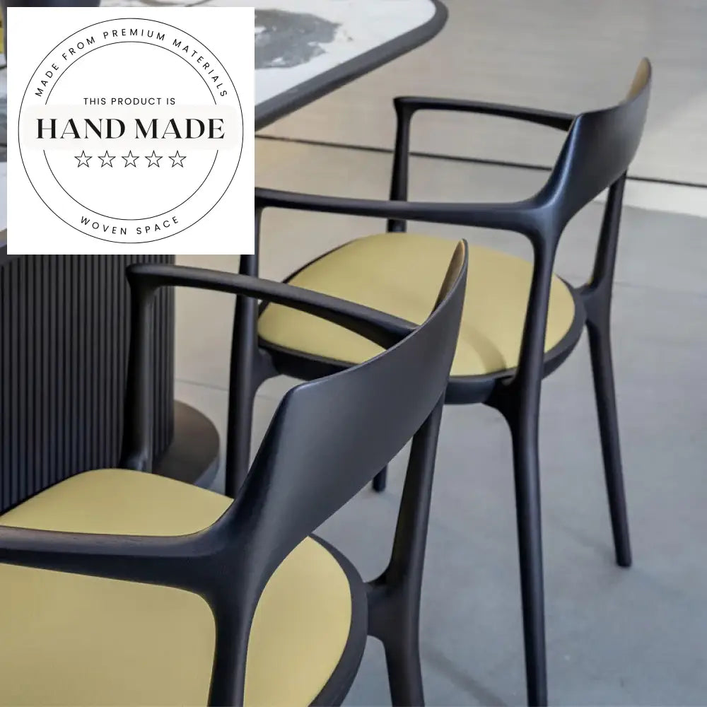 Modern Nordic Ash Wood and Leather Luxury Armchair Dining Chair