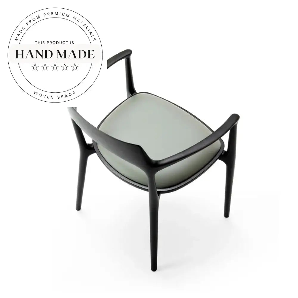 Modern Nordic Ash Wood and Leather Luxury Armchair Dining Chair