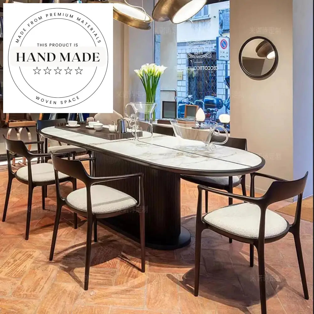 Modern Nordic Ash Wood and Leather Luxury Armchair Dining Chair