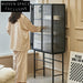 Modern Nordic Black Metal Frame Four-Layer Glass Display Storage Cabinet