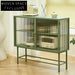 Modern Nordic Black Metal Frame Four-Layer Glass Display Storage Cabinet