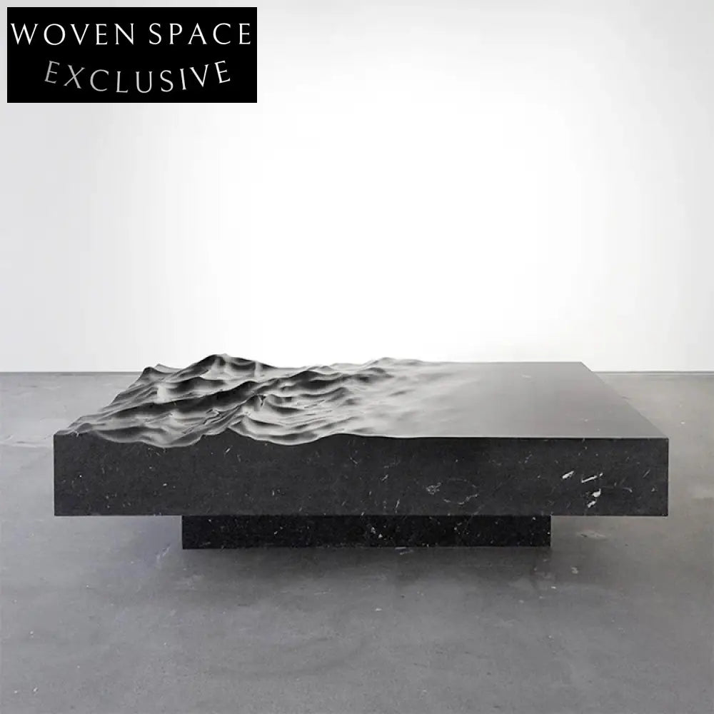 Modern Nordic Black White Marble Coffee Table for Elegant Living Rooms