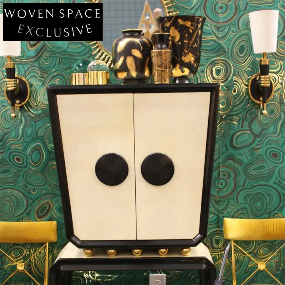 Modern Nordic Black White Solid Wood Tall Decorative Storage Cabinet