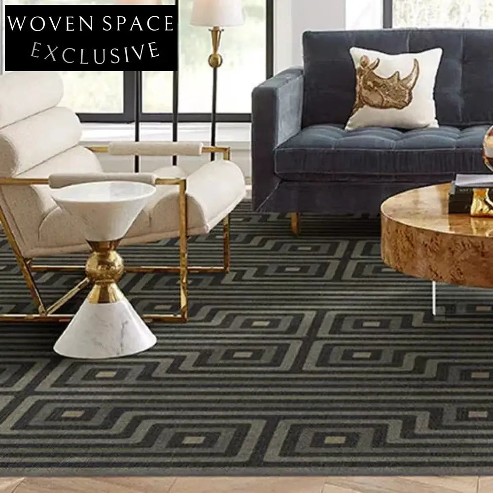 Modern Nordic Black & White Striped Area Rug for Living Room Bedroom Decor