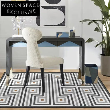 Modern Nordic Black & White Striped Area Rug for Living Room Bedroom Decor