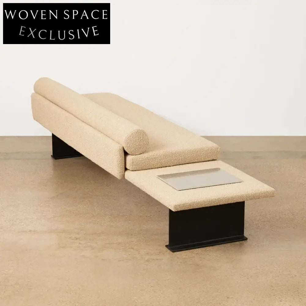 Modern Nordic Boucle Fabric Upholstered Wooden Leg Living Room Bedroom Ottoman Bench