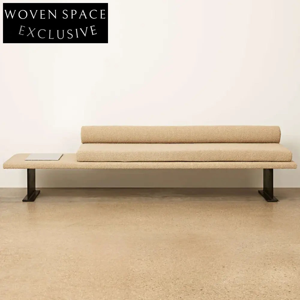 Modern Nordic Boucle Fabric Upholstered Wooden Leg Living Room Bedroom Ottoman Bench