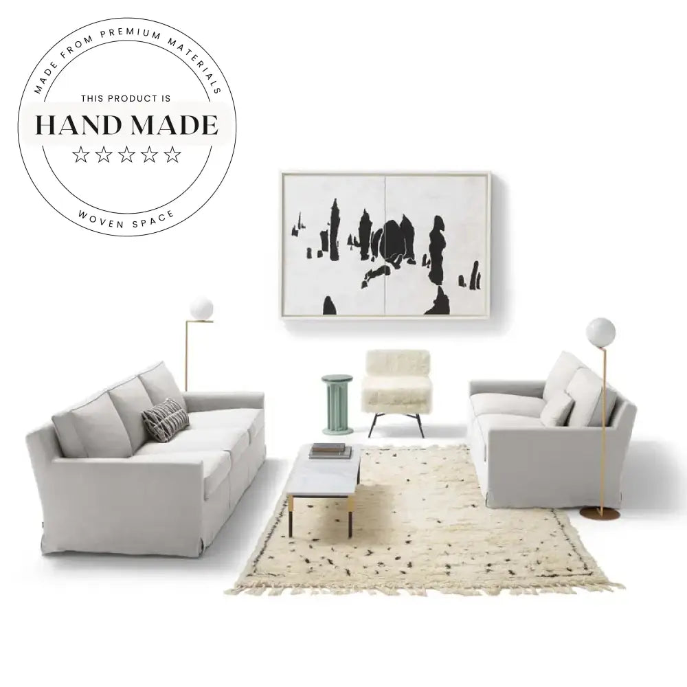 Modern Nordic Brown Microfiber Fabric Three Seater Living Room Sofa