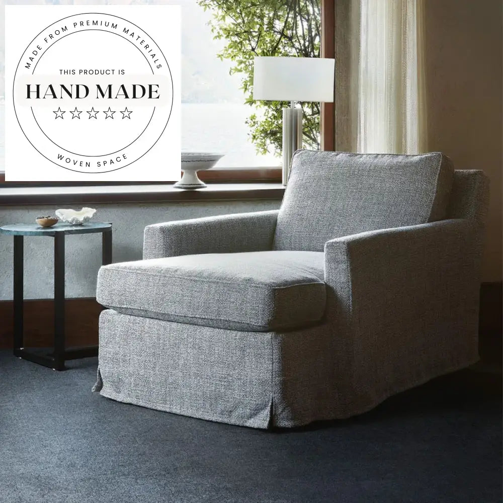 Modern Nordic Brown Microfiber Fabric Three Seater Living Room Sofa