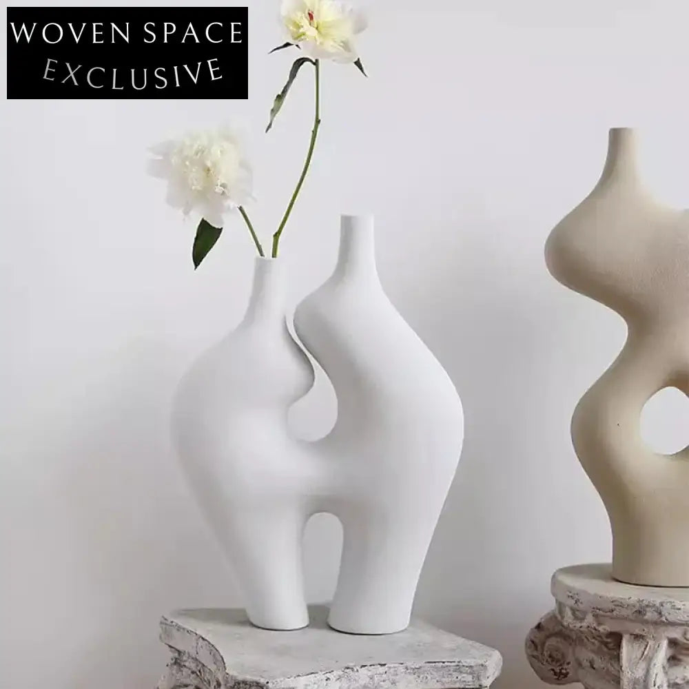 Modern Nordic Ceramic Decorative Console Tabletop Flower Vase