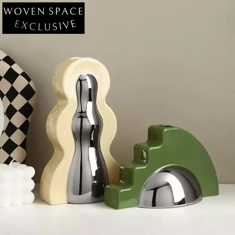 Modern Nordic Ceramic Small Vases Set for Elegant Dining Table Centerpiece Vases