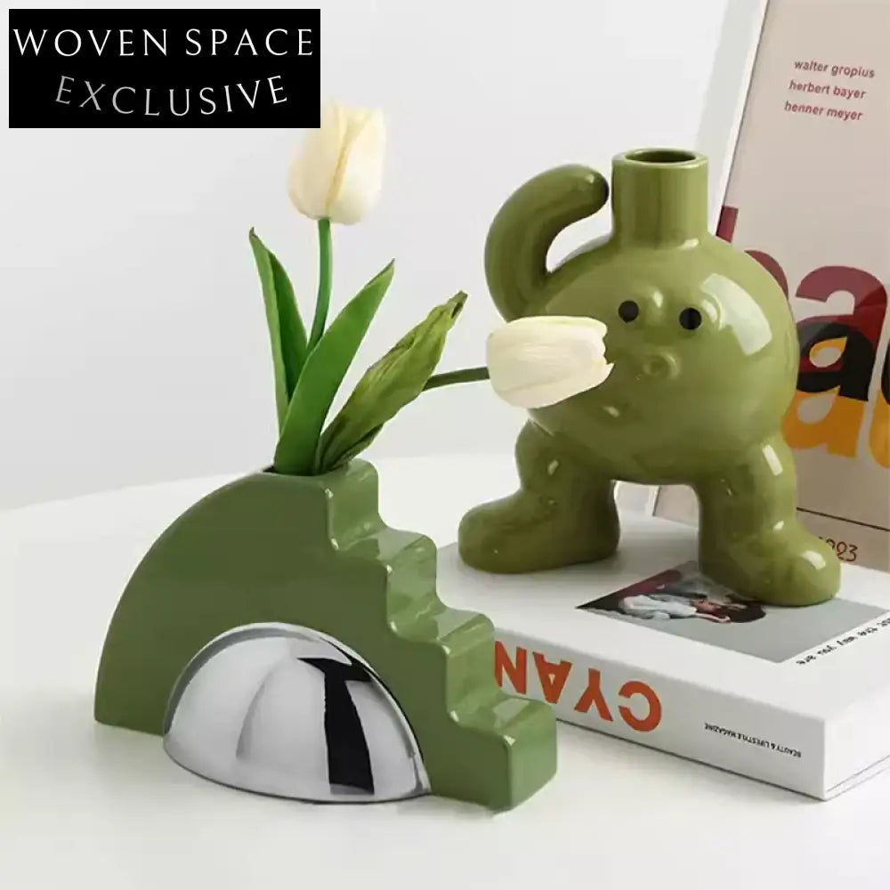 Modern Nordic Ceramic Small Vases Set for Elegant Dining Table Centerpiece Vases