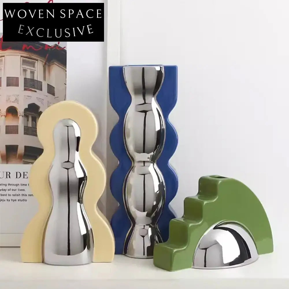 Modern Nordic Ceramic Small Vases Set for Elegant Dining Table Centerpiece Vases