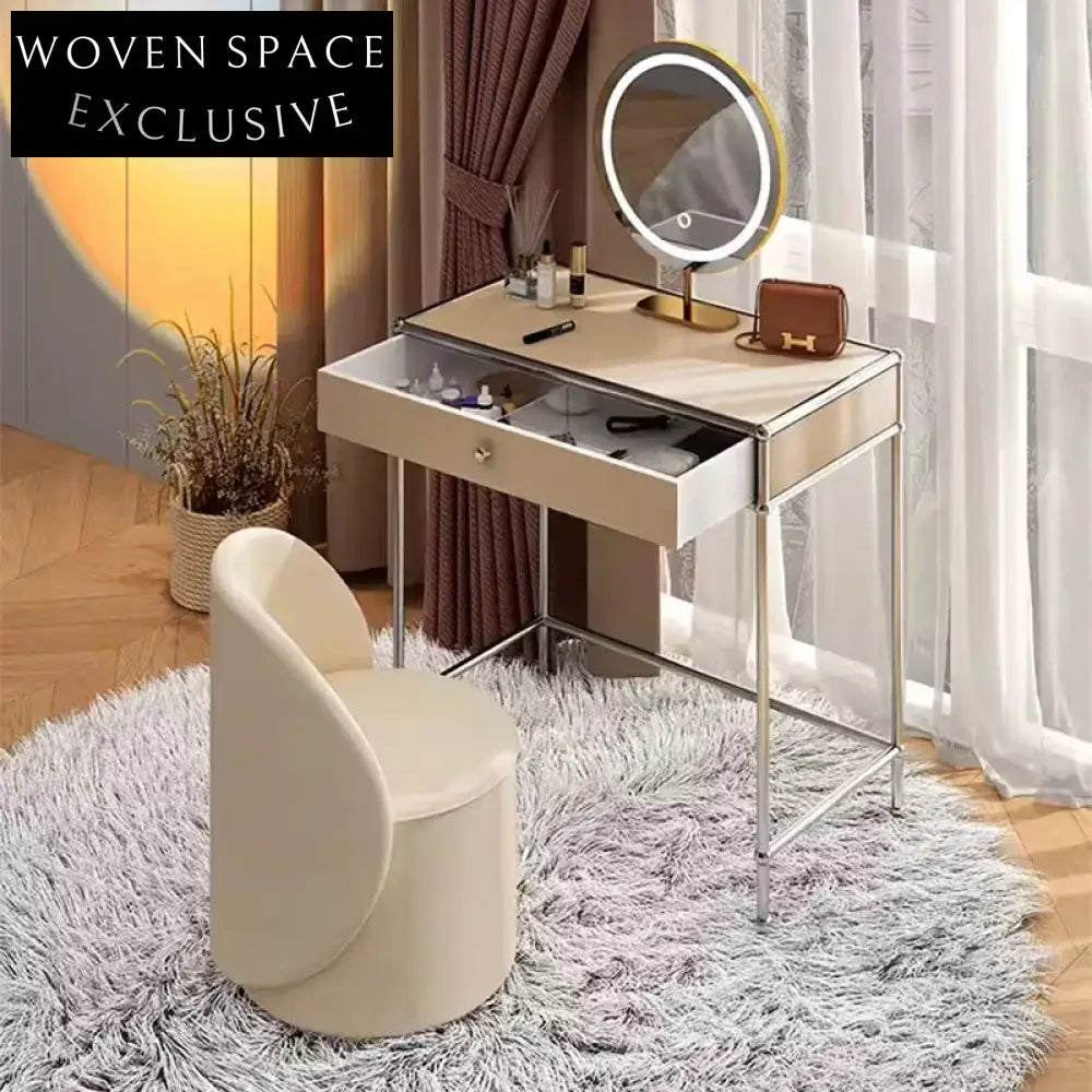 Modern Nordic Computer Desk with Drawer, Metal Frame Home Office Table