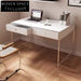 Modern Nordic Computer Desk with Drawer, Metal Frame Home Office Table