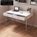 Modern Nordic Computer Desk with Drawer, Metal Frame Home Office Table