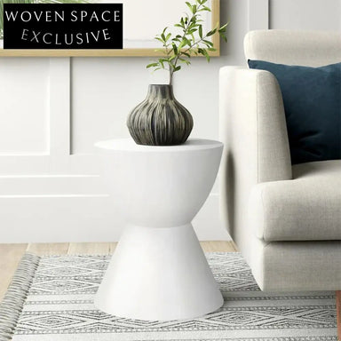 Modern Nordic Concrete Side Table, Black Finish Living Room Coffee Table