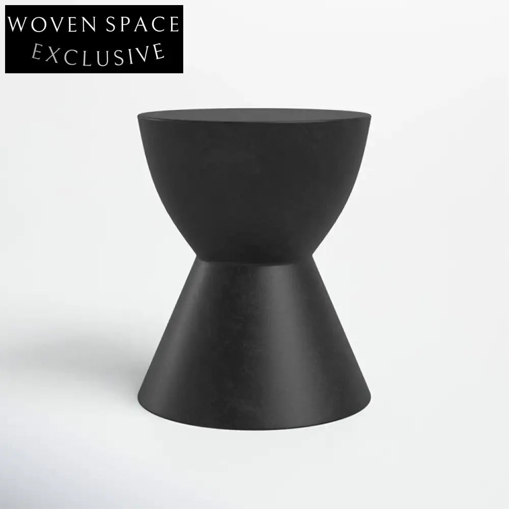 Modern Nordic Concrete Side Table, Black Finish Living Room Coffee Table