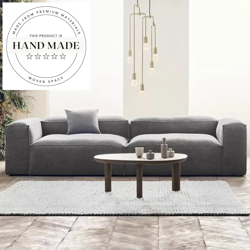 Modern Nordic Corduroy Fabric Modular Sectional Living Room Bean Bag Sofa