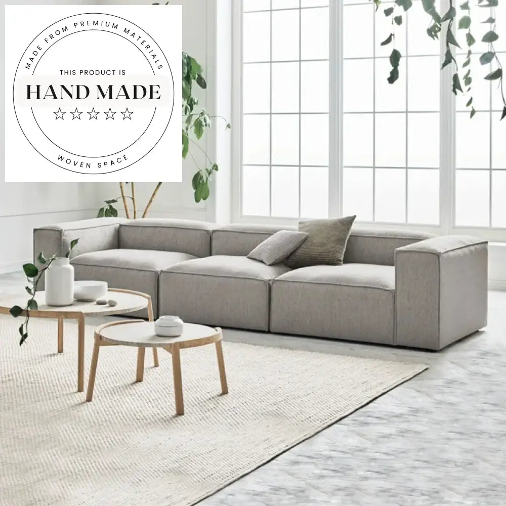 Modern Nordic Corduroy Fabric Modular Sectional Living Room Bean Bag Sofa