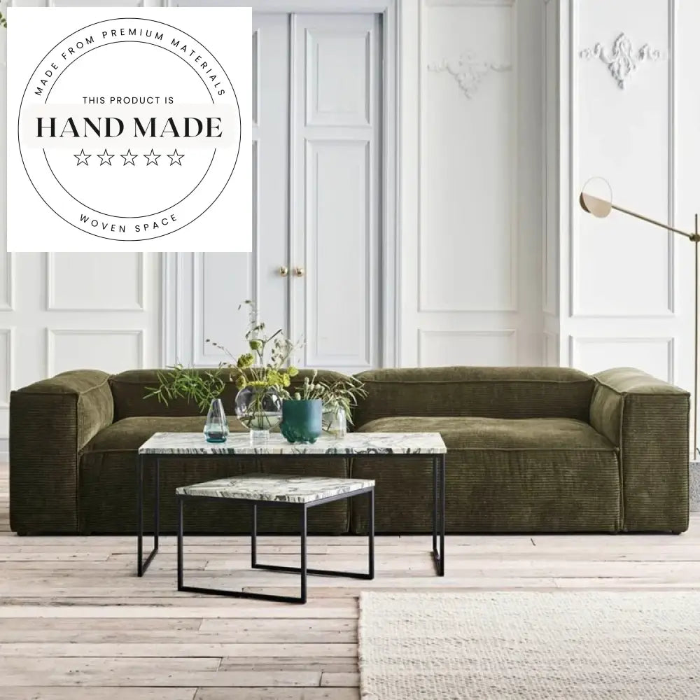 Modern Nordic Corduroy Fabric Modular Sectional Living Room Bean Bag Sofa