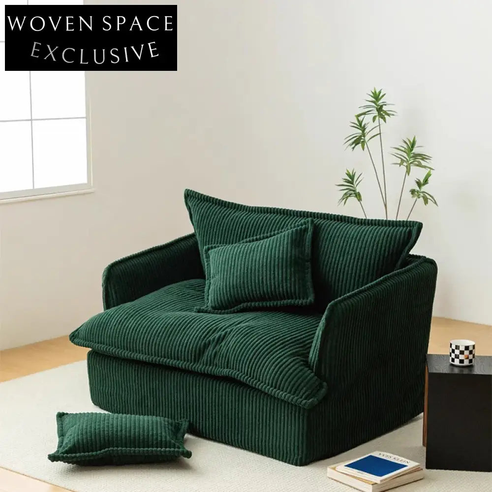 Modern Nordic Corduroy Sectional Sofa, Latex-Filled Modular Living Room Sofa