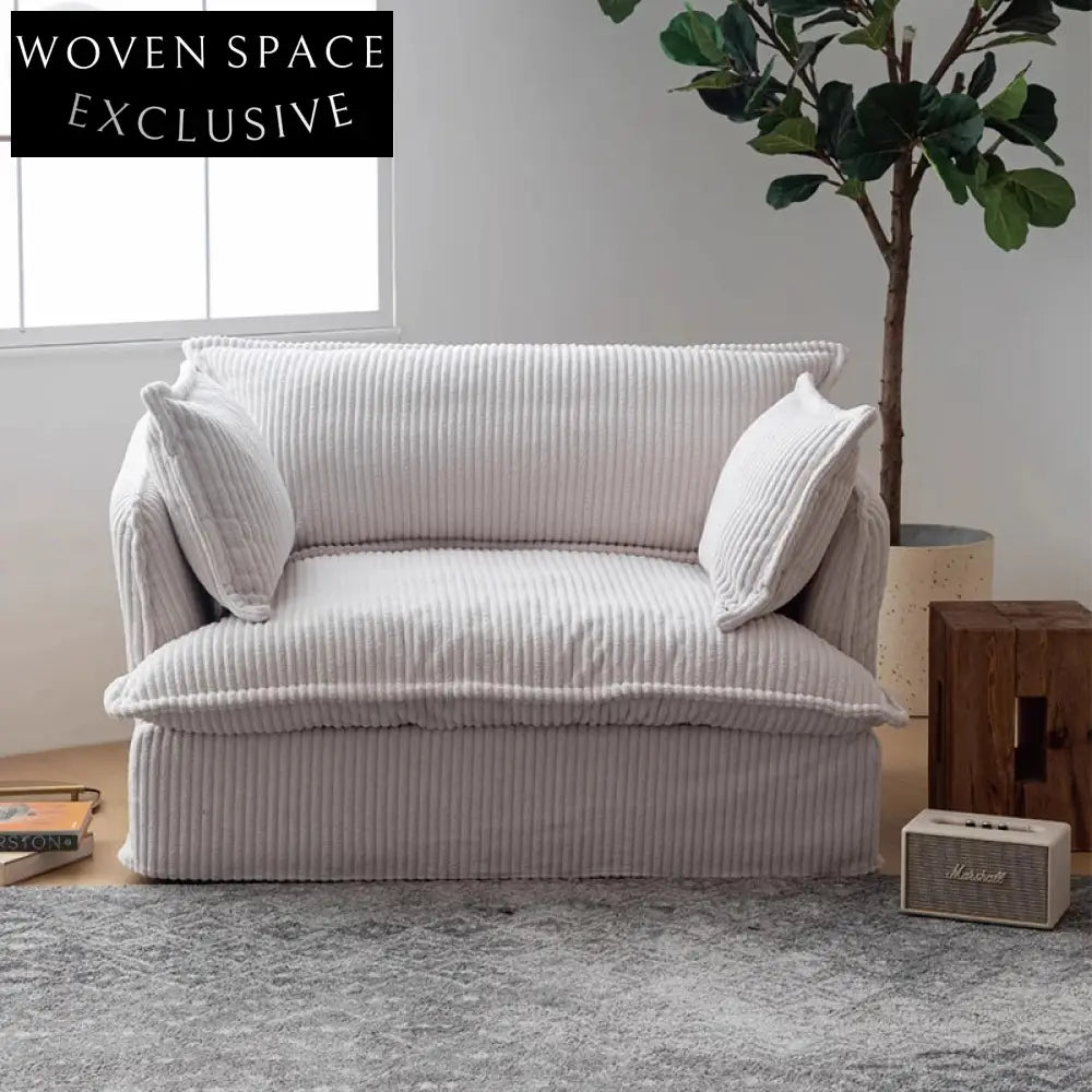 Modern Nordic Corduroy Sectional Sofa, Latex-Filled Modular Living Room Sofa