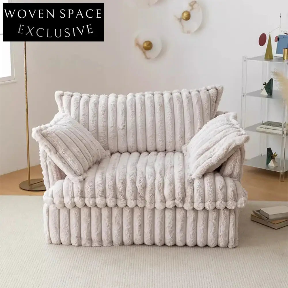 Modern Nordic Corduroy Sectional Sofa, Latex-Filled Modular Living Room Sofa