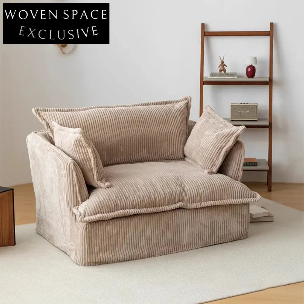 Modern Nordic Corduroy Sectional Sofa, Latex-Filled Modular Living Room Sofa