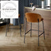 Modern Nordic Counter Height Metal Leg Upholstered Bar Stool