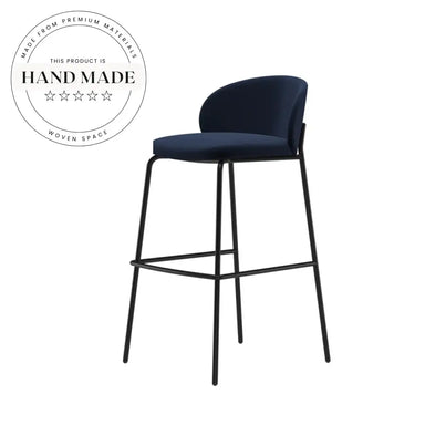 Modern Nordic Counter Height Metal Leg Upholstered Bar Stool