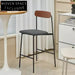 Modern Nordic Counter Height PU Leather Metal Frame Kitchen Bar Stool