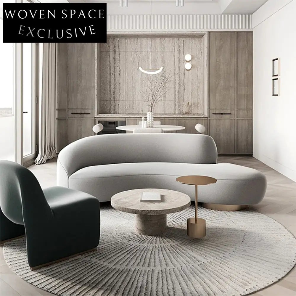 Modern Nordic Curved Fabric Upholstery Sofa for Stylish Living Room Comfort